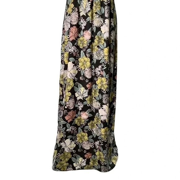 LOFT Black Floral Sleeveless Maxi Dress with Side Slits Size 14 - Picture 3 of 15